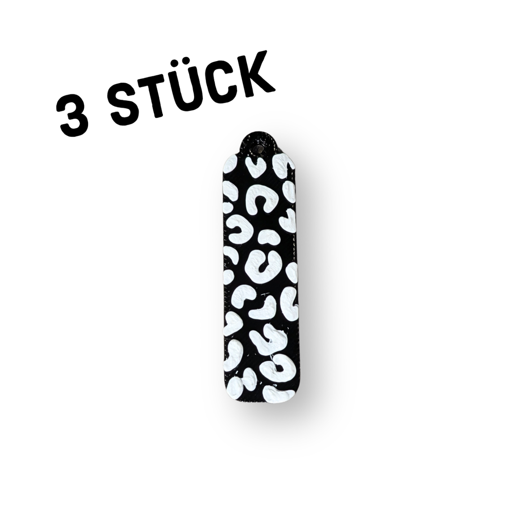 3er Pack Anhänger "Griff mit Leomuster"