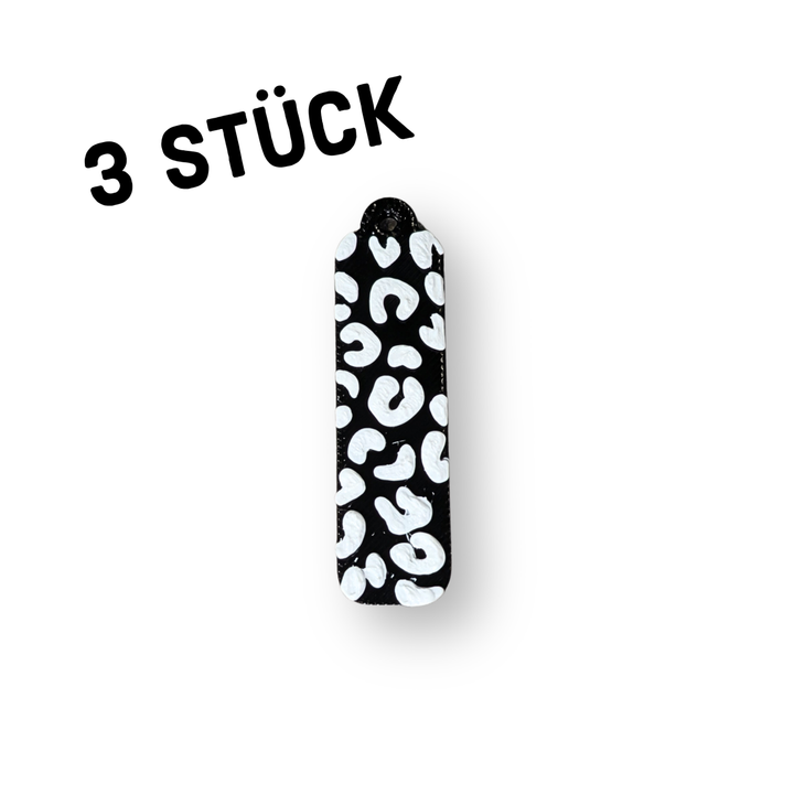 3er Pack Anhänger "Griff mit Leomuster"