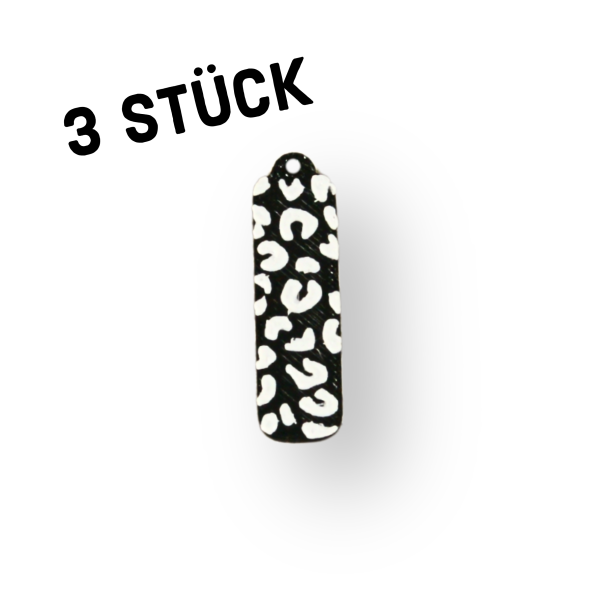 3er Pack Anhänger "Griff mit Leomuster"