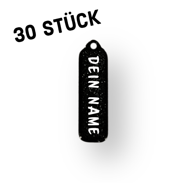 30er Pack Anhänger mit individuellem Schriftzug