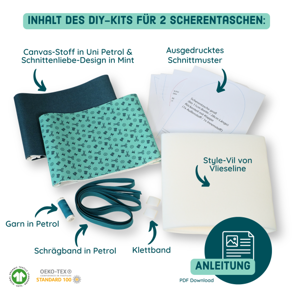 DIY-Nähset für 2 Scherentaschen
