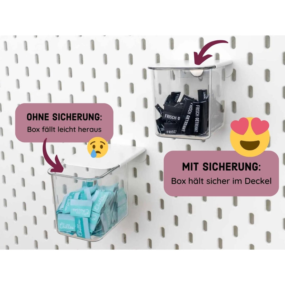 schnittmuster aufbewahrung ikea Magnetsicherung für IKEA Skadis Behälter