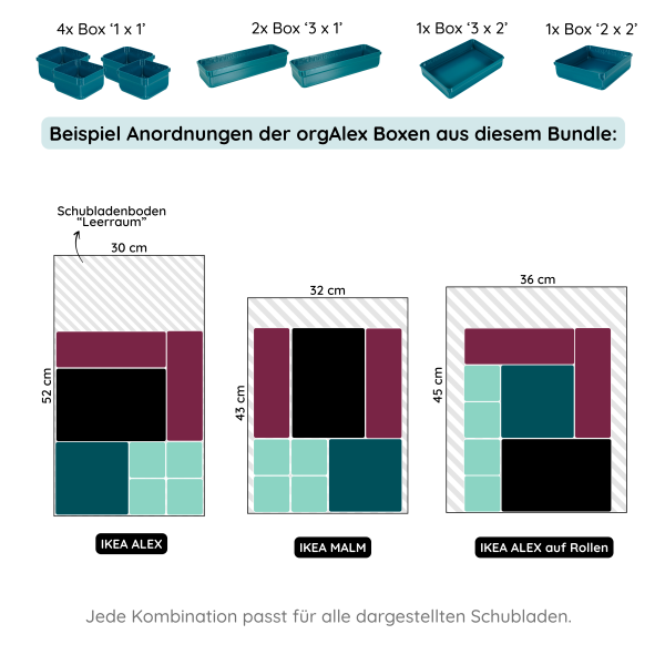 orgAlex Box-Bundle '4x5' #1 - petrol