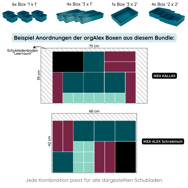 orgAlex Box-Bundle '8x5' #1 - petrol