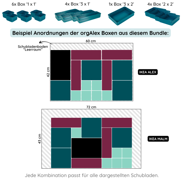 orgAlex Box-Bundle '8x5' #1 - petrol