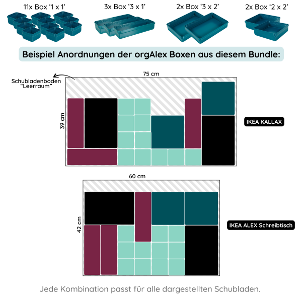 orgAlex Box-Bundle '8x5' #2 - petrol